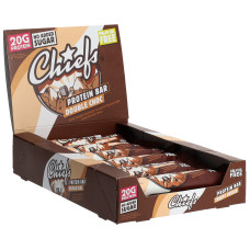 CHIEFS 12 x 55g protein bars double chocolate with milk chocolate coating CHIEFS 12 x 55g protein bars double chocolate with milk chocolate coating