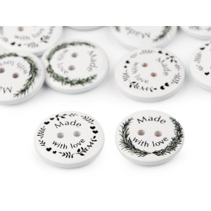   Decorative Wooden Button Made with love  