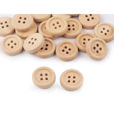   Four-hole Wooden Button, size 24'  