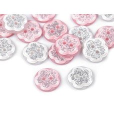   Button - Flower with glitter size 20'  