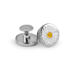   Metal Screw Jeans Button, Daisy, size 26'  