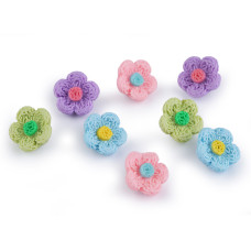   Button 3D Imitation Crochet Flower Size 28'  