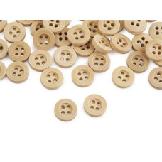   Wooden button, four-hole, size 18
