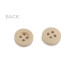  Wooden button, four-hole, size 18