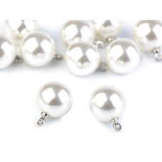   Faux Pearl Bead with Loop Ø11 mm  