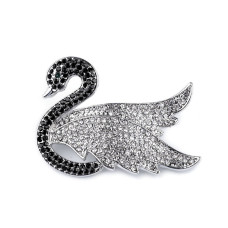   Rhinestone Brooch Swan  