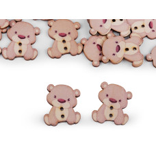   Wooden Decorative Button Bear  