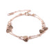   Double Stainless Steel Bracelet, Heart  