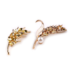   Brooch with Rhinestones - Wheat Spikelet  