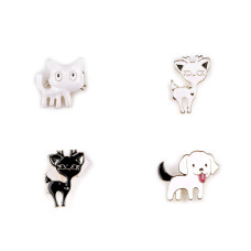  Brooch - cat, dog, doe  