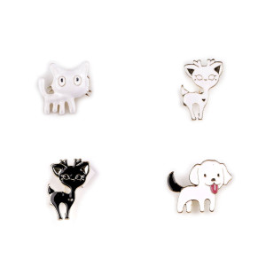   Brooch - cat, dog, doe  