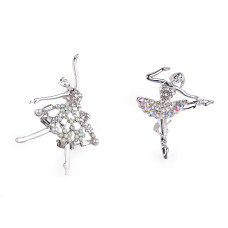   Brooch with rhinestones, ballerina  