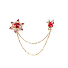   Dragoon brooch / buckle with rhinestones, snowflake and reindeer  
