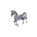  Brooch with rhinestones, horse  