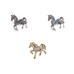   Brooch with rhinestones, horse  