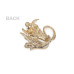   Brooch with rhinestones, swan  