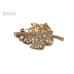   Brooch with rhinestones, leaf  