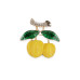   Brooch with rhinestones, lemon  