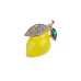   Brooch with rhinestones, lemon  