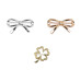   Bow brooch, four-leaf clover  