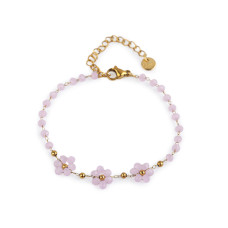   Stainless steel bracelet with cut beads  